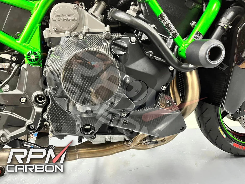 Kawasaki H2 H2 SX ZH2 2015+ Carbon Fiber Engine Cover (Full)