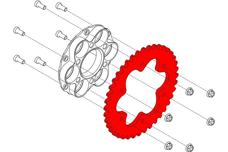 Ring gear 6 holes Ducati