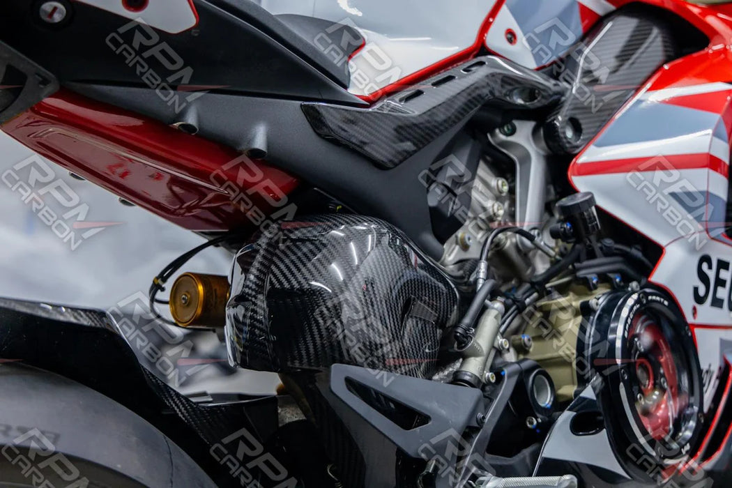 Ducati Panigale V4 Streetfighter V4 2021+ Carbon Fiber Exhaust Cover (Euro 5 only)