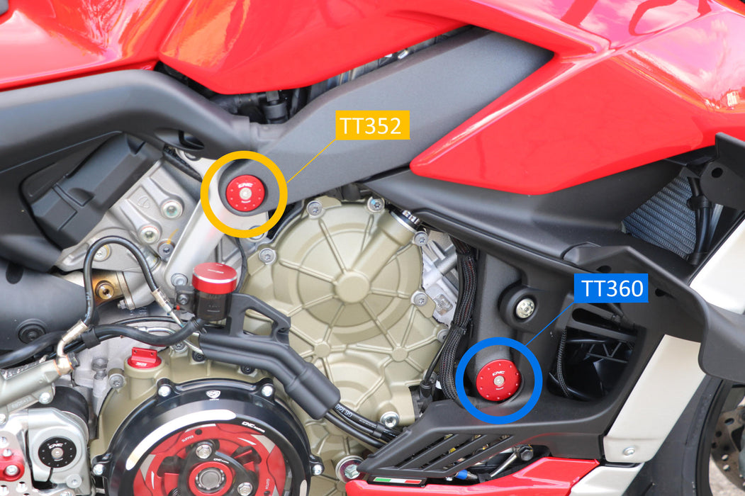 Frame caps set Ducati Panigale and Streetfighter V4 - smaller holes