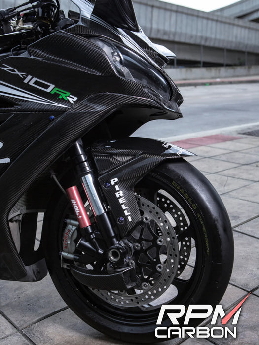 KAWASAKI H2 2015+ CARBON FIBER FRONT FENDER HUGGER MUDGUARD
